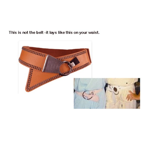 VINTAGE LEATHER ASYMMETRICAL BELT 80'S - Picture 6 of 6